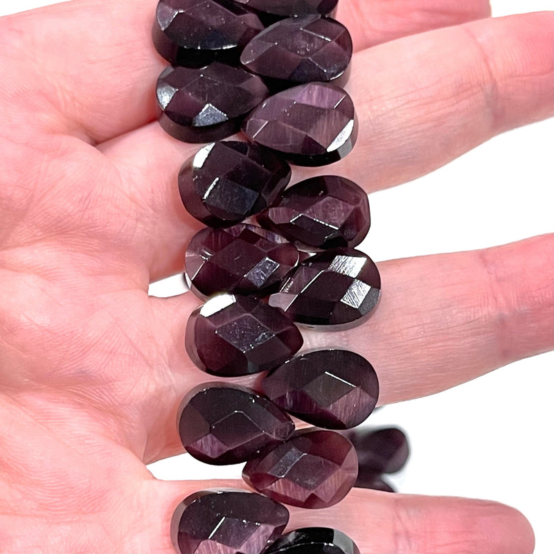 Cat Eye Stone Drop Beads 14x10mm, Gemstone Drop 79 Beads