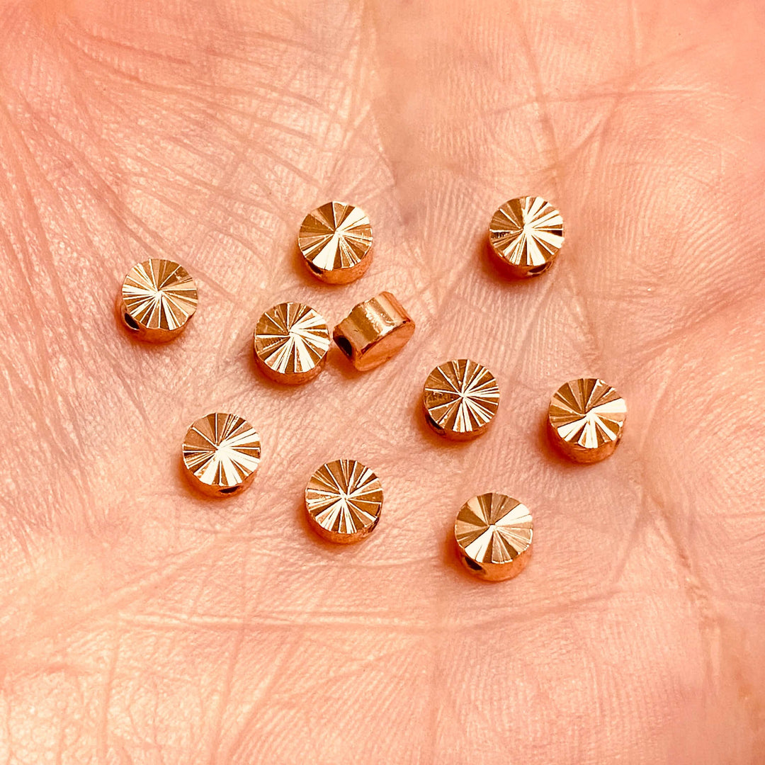 5mm Rose Gold Plated Brass Spacers, Rose Gold Spacer Charms, 10 pcs in a pack