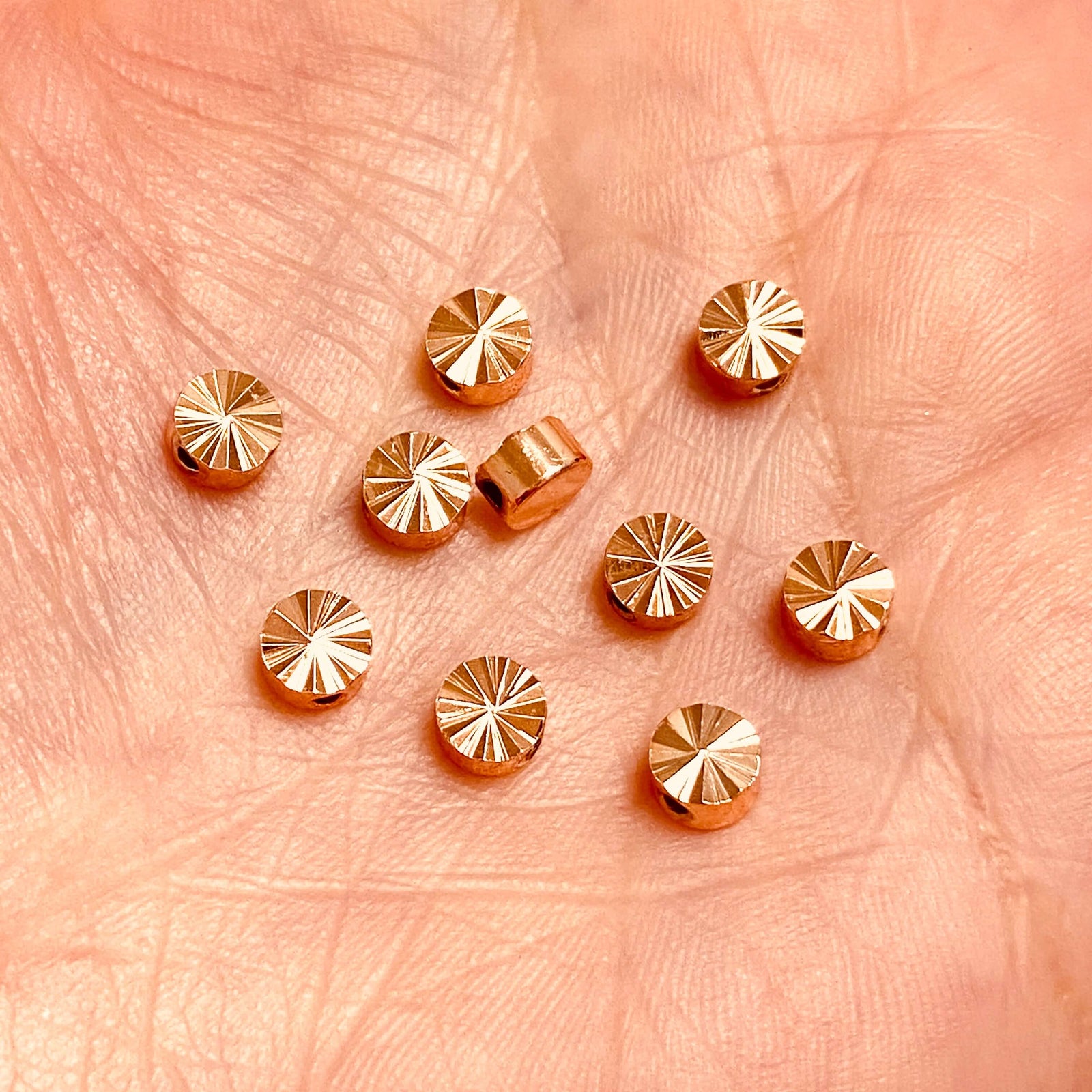 5mm Rose Gold Plated Brass Spacers, Rose Gold Spacer Charms, 10 pcs in a pack