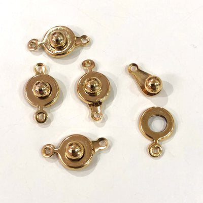 24Kt Gold Plated Ball and Socket "Snap" clasps, 9mm Ball and Socket "Snap" clasps£2