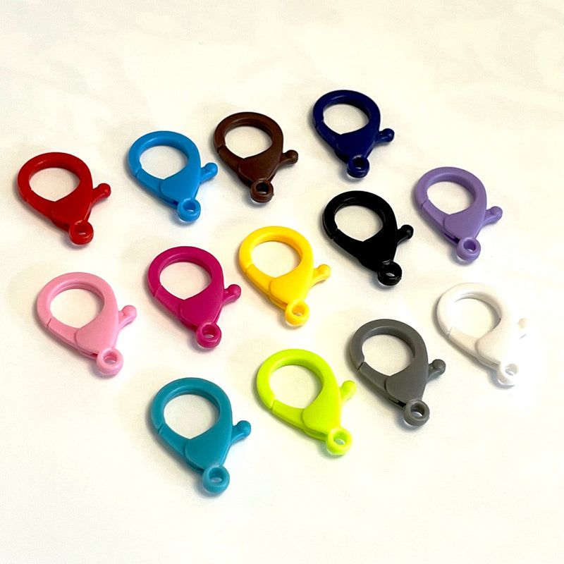 Verschiedene Farben Große Karabinerverschlüsse, Acrylverschluss, Brillenhalterverschluss, Telefonkettenverschluss, 13 Stück in einer Packung