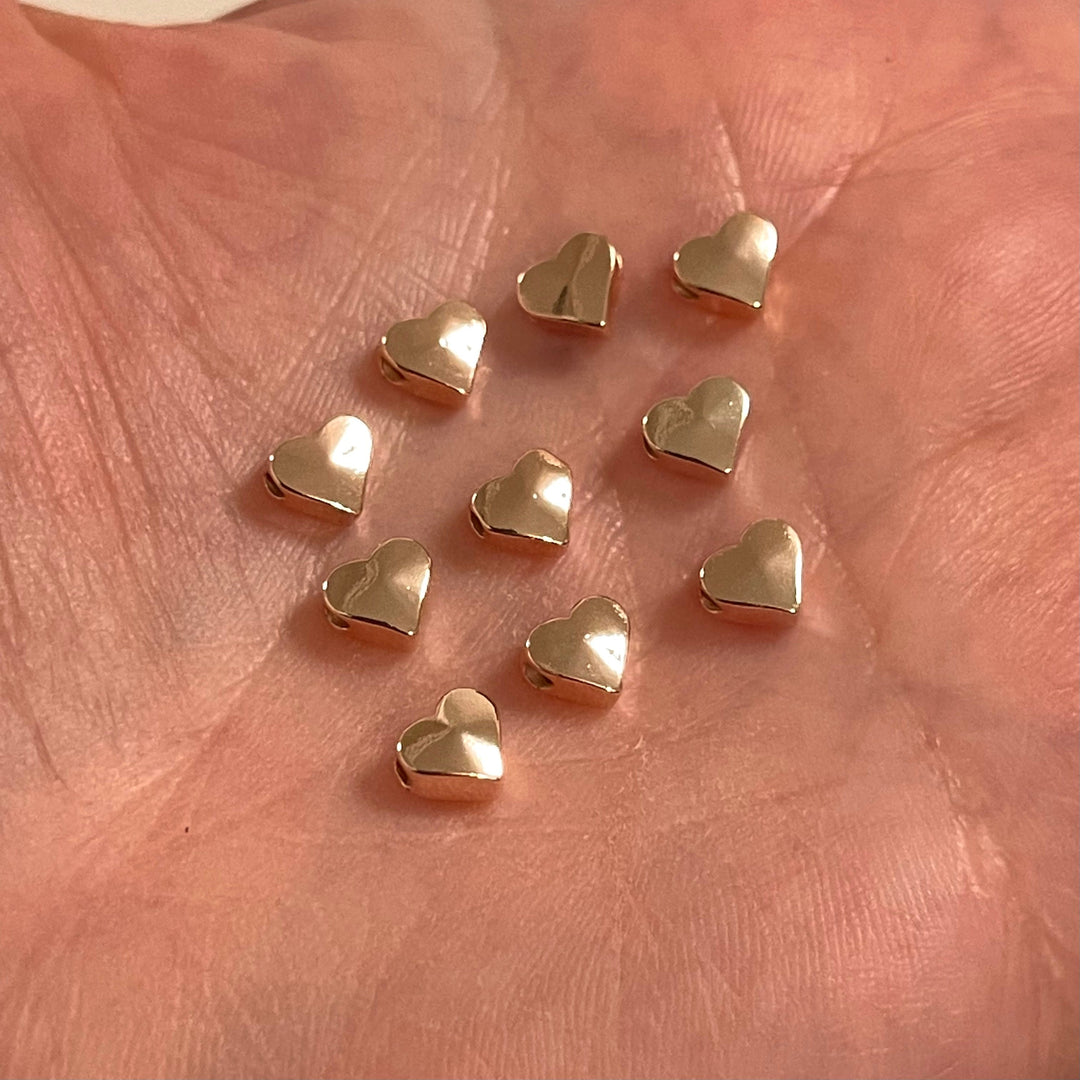 Rose Gold Plated 5.5mm Heart Spacers, Rose Gold Heart Spacers, 10 Pcs in a Pack