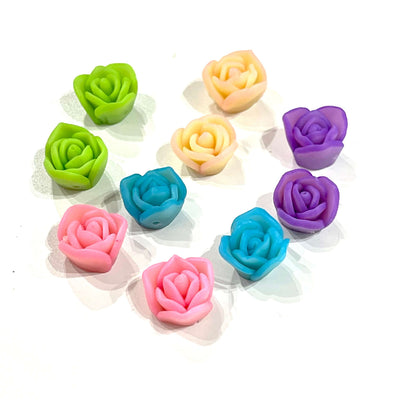 10mm Polymer Clay Rose Charms, 10mm Rose Spacers. 10 Beads in a pack£2.5