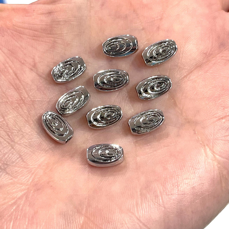Rhodium Plated Brass Spacer Charms, Rhodium Spacers, 10 pcs in a pack