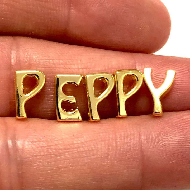 24Kt Gold Plated Initial Charms, Gold Alphabet Letter Charm
