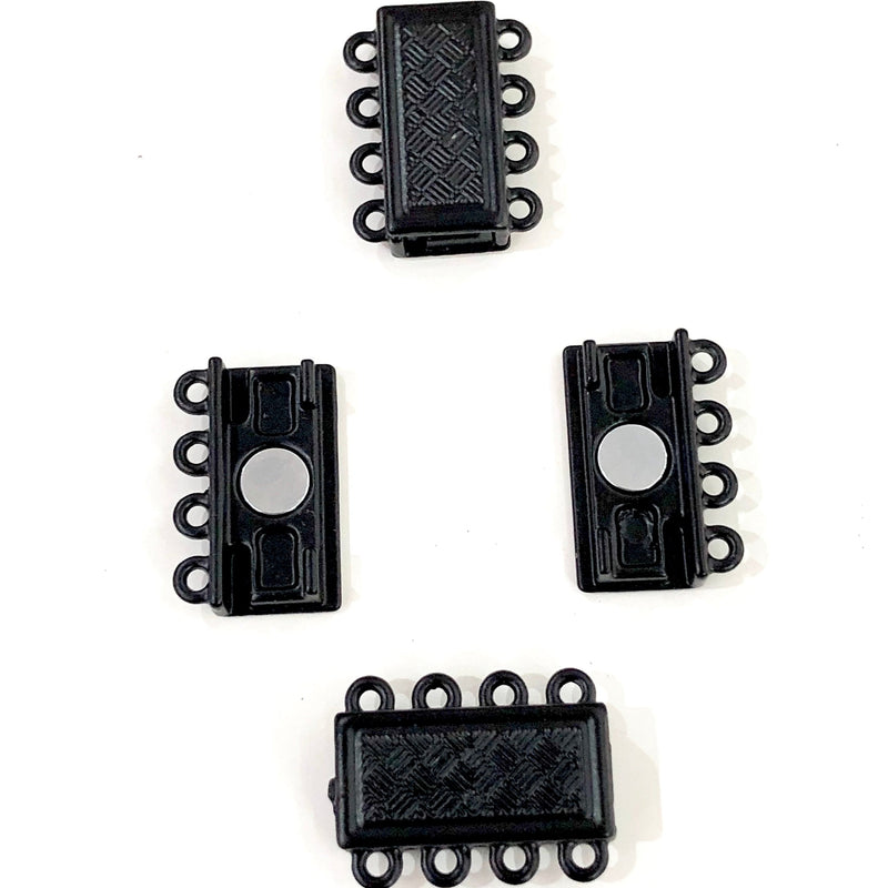 Mehrsträngiger Magnetverschluss schwarz plattiert-4 Schlaufe,
