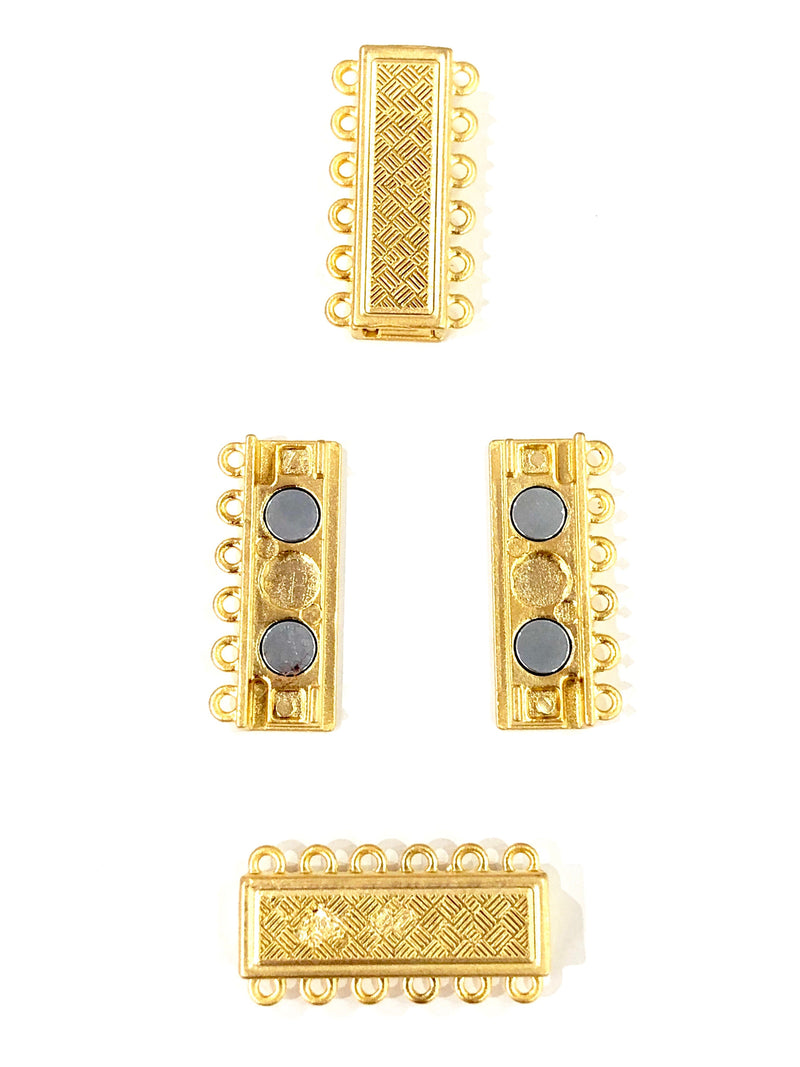 Multi Strand Magnetic Clasp 22Kt Gold Plated-6 Loop,