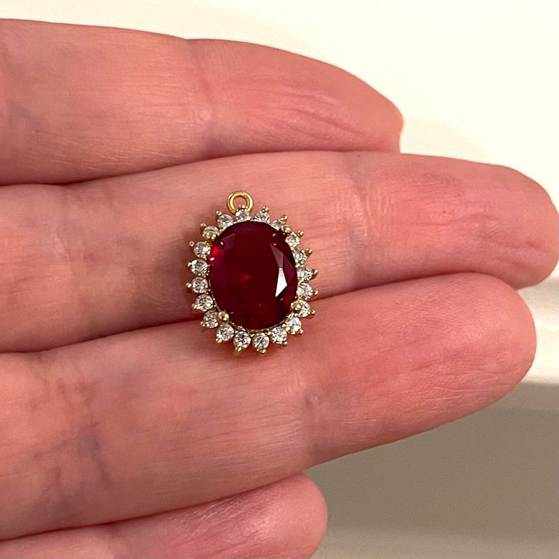 Charm Cristal Swarovski Rubis