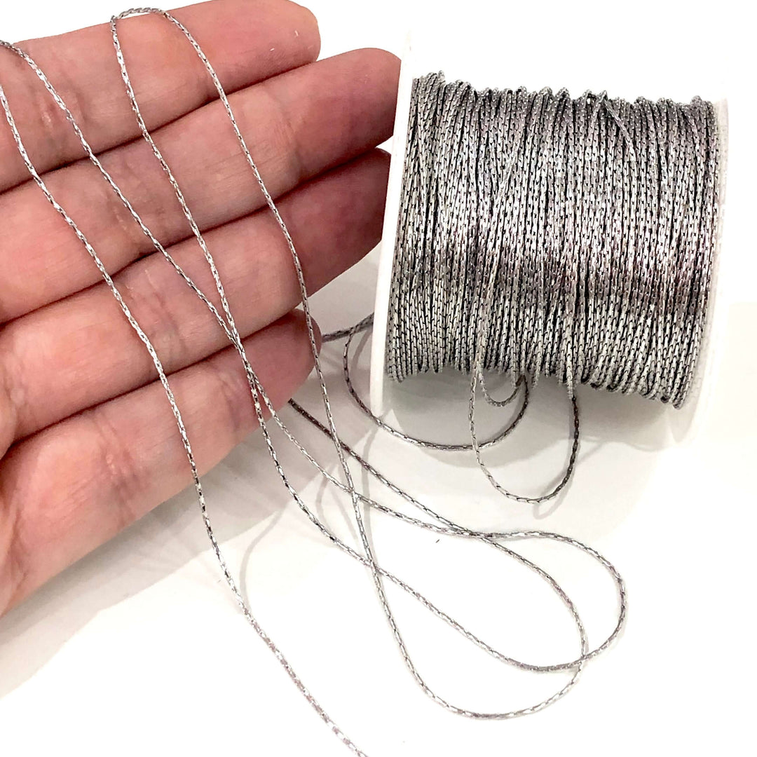5 Metre Bulk Rhodium Plated Cobra Chain 0,6mm, 0,6mm Snake Chain,