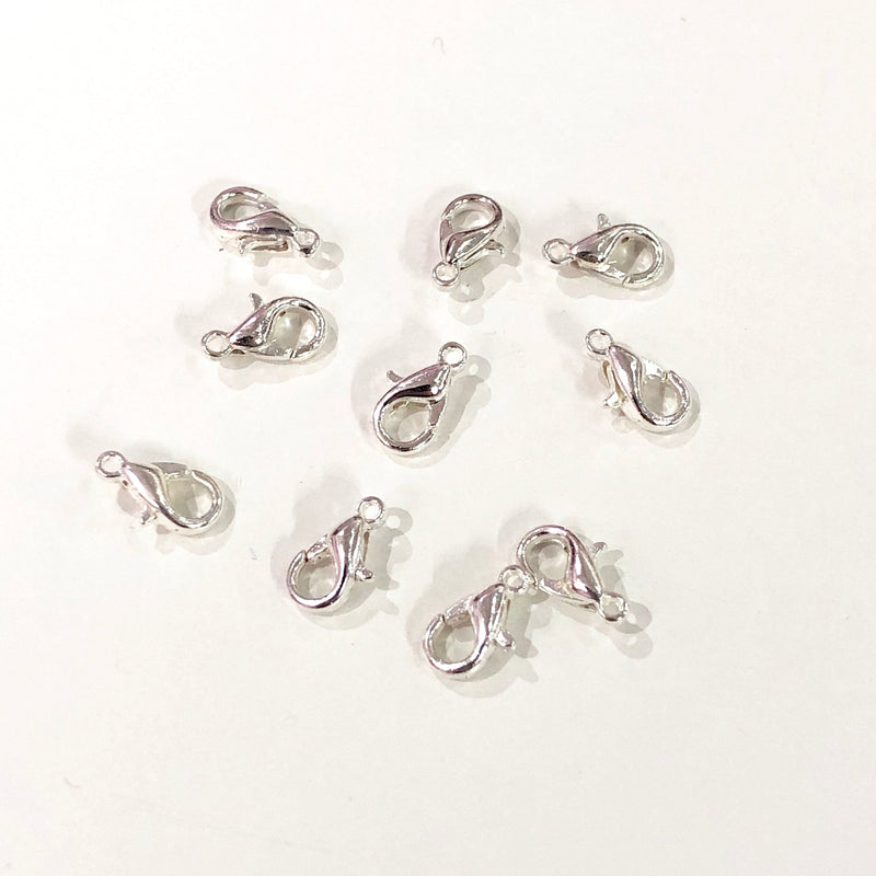 Fermoirs de homard plaqués argent, (10 mm x 6 mm) fermoir de pince de homard en laiton 501,