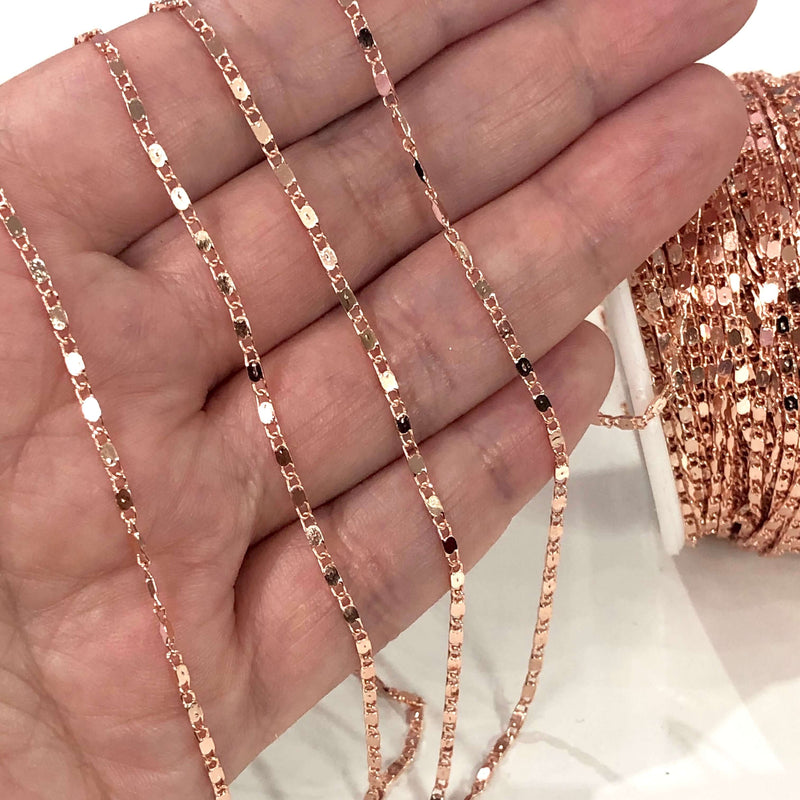 16.5 Foot 5 Meters Bulk Rose Gold Plated Soldered Chain, Rose Gold Plated Chain£6007