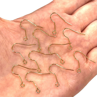 24Kt Shiny Gold Plated  Earring Hooks, Earring Wires