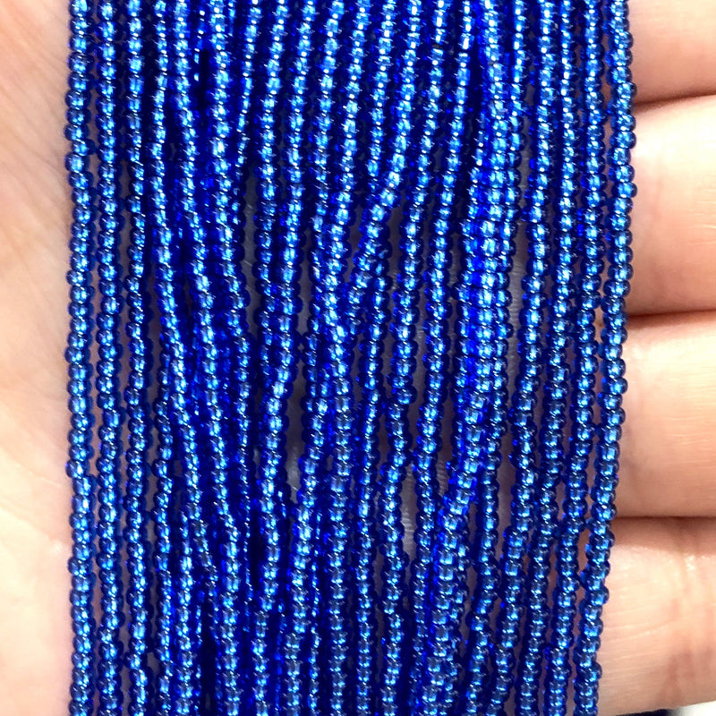 Preciosa Seed Beads 11/0,37050 Sapphire Silver Lined-PRCS11/0-113