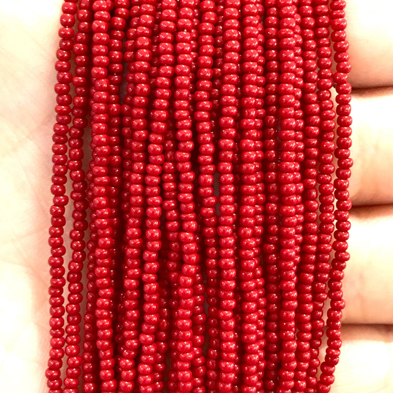 Preciosa Seed Beads 11/0,93210 Opaque Red Coral-PRCS11/0-131