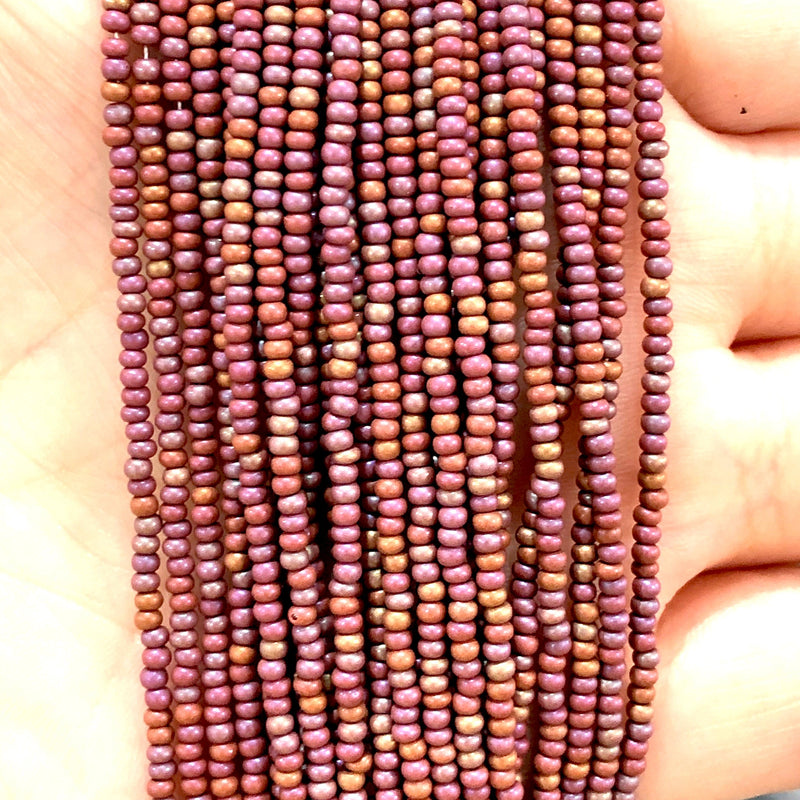 Preciosa Seed Beads 11/0 14600 Matte Opaque Brown Tango Rainbow  -PRCS11/0-146