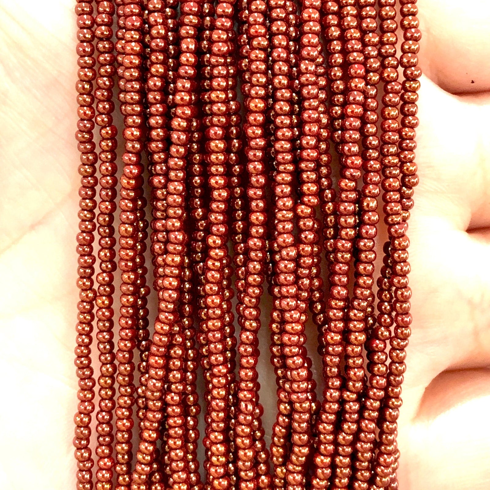 Preciosa Coated Seed Beads 11/0 93199 Opaque Red Coral Rose Luster PRCS11/0-149,
