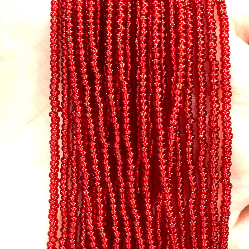 Perles de Rocailles Preciosa 11/0 97070 Rouge Transparent Doublé d&