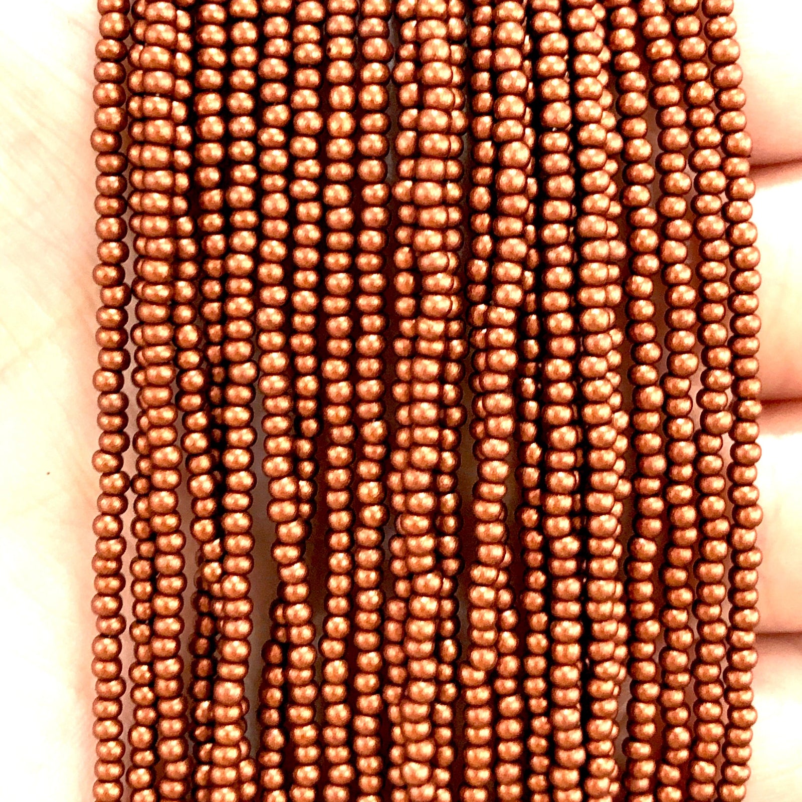 Preciosa Coated Seed Beads 11/0 01750 Soft Dark Copper PRCS11/0-156,