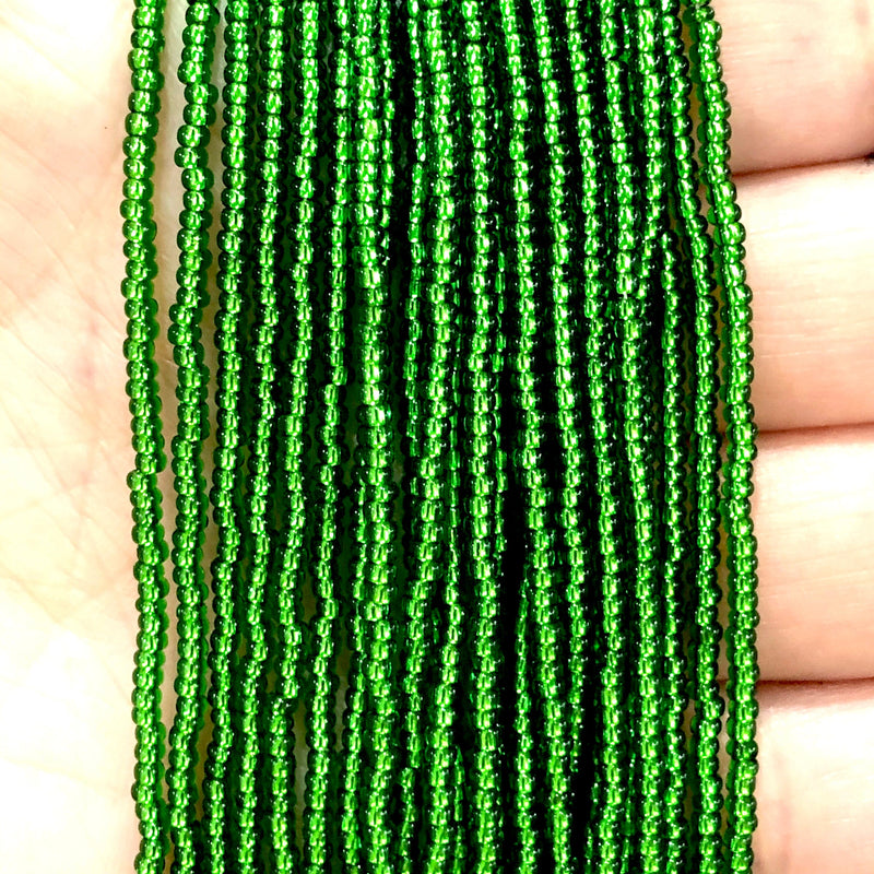 Preciosa Seed Beads 11/0 57120 Transparent Green Silver Lined -PRCS11/0-165