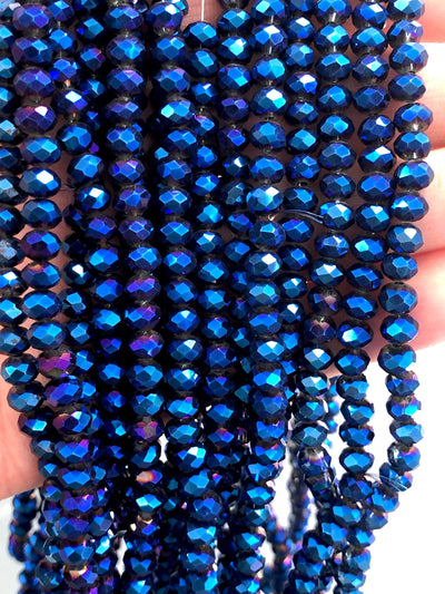 Crystal faceted rondelle - 100 pcs -6 mm - full strand - PBC6C45 £1.5
