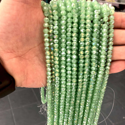 6mm Crystal faceted rondelle - 100 pcs -6 mm - full strand - PBC6C68, £1.5