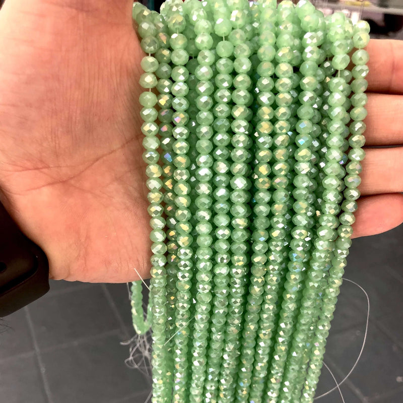 6mm Crystal faceted rondelle - 100 pcs -6 mm - full strand - PBC6C68, £1.5