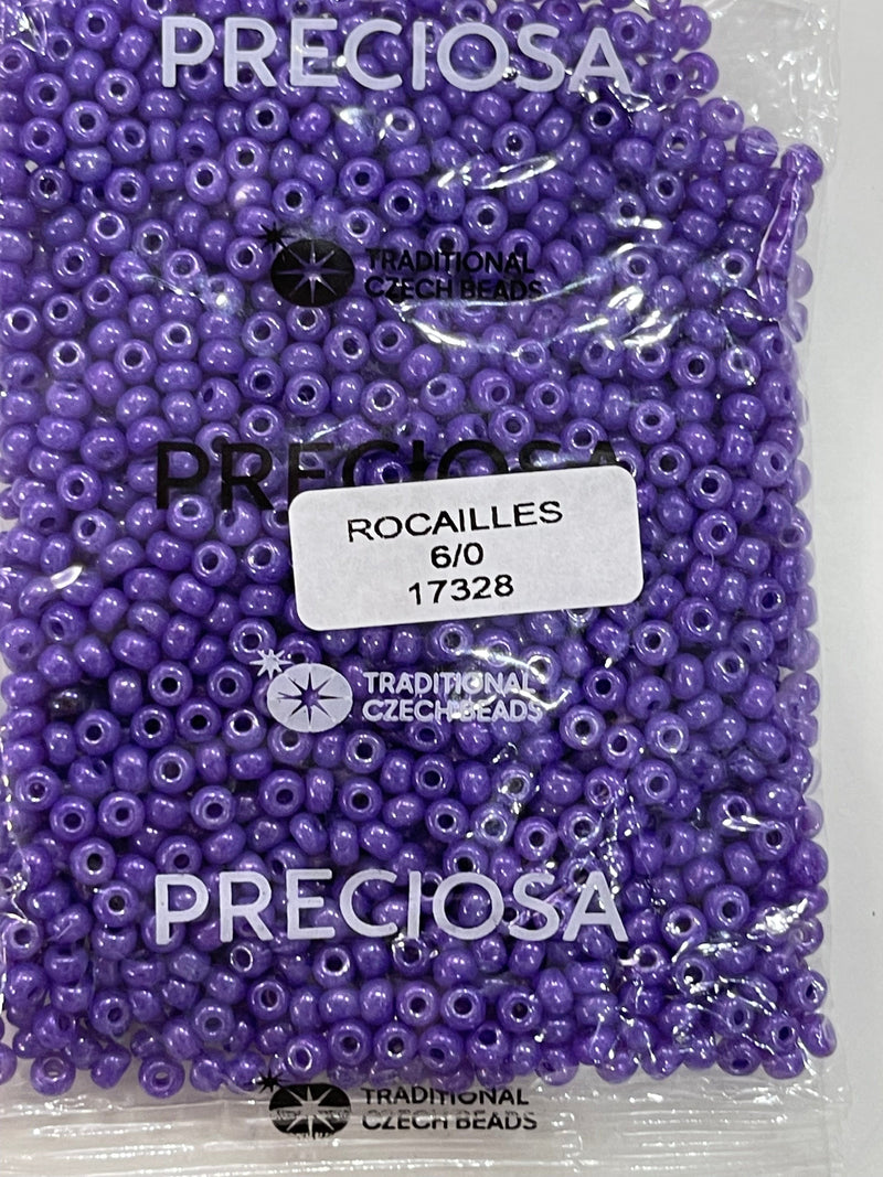 Preciosa Rocailles 6/0 Rocailles-Rundloch 100 gr, 17328 Ceylon Violett