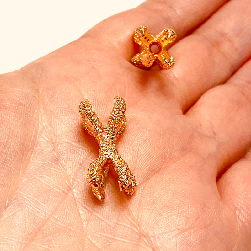 Rose Gold Plated Brass Eagle Claw Charms, Eagle Claw Spacers Rose Gold Plated, 2 pcs in a pack