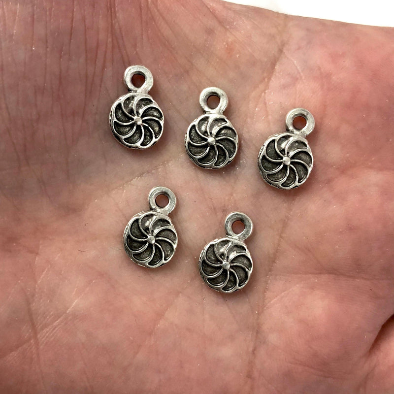 Antique Silver Plated Windmill charms, 10 pcs in a pack