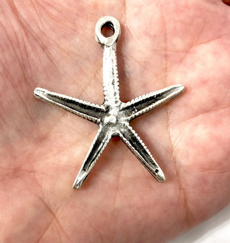 Antique Silver Plated  Starfish Pendant,