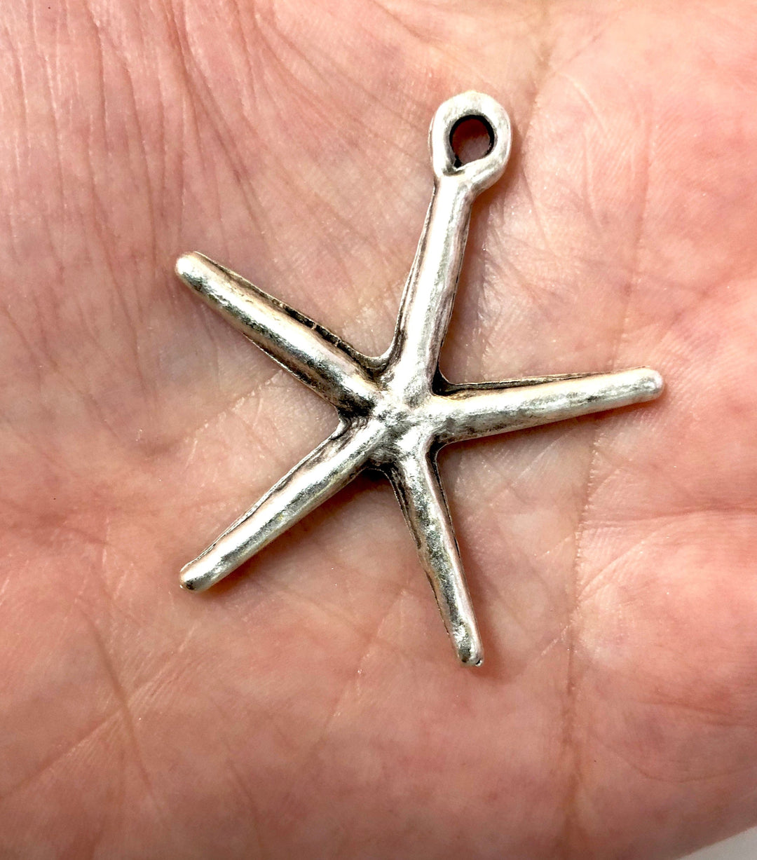 Antique Silver Plated Starfish Pendant,