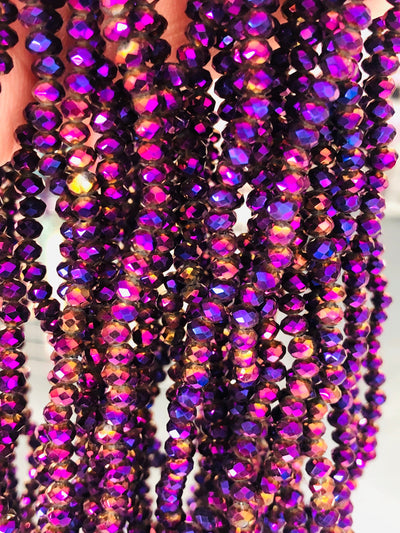 Crystal faceted rondelle - 150 pcs -4 mm - full strand - PBC4C38 £1.5