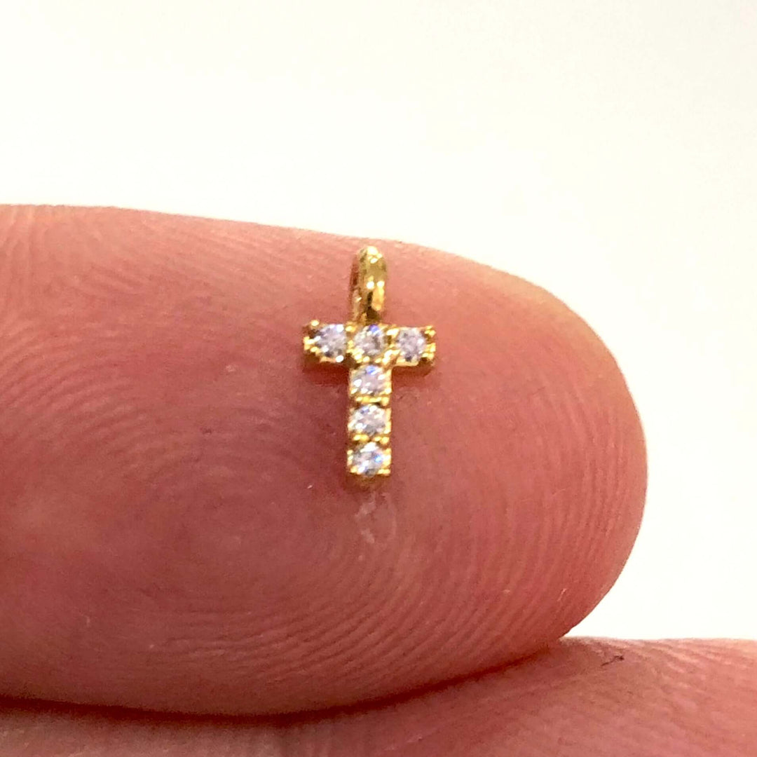 24Kt Gold Plated Brass Micro Pave Initial Charms