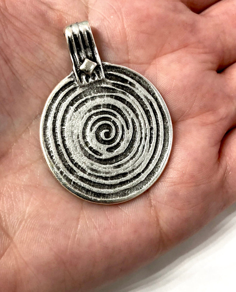 Large Authentic Pendant, Silver authentic pendant