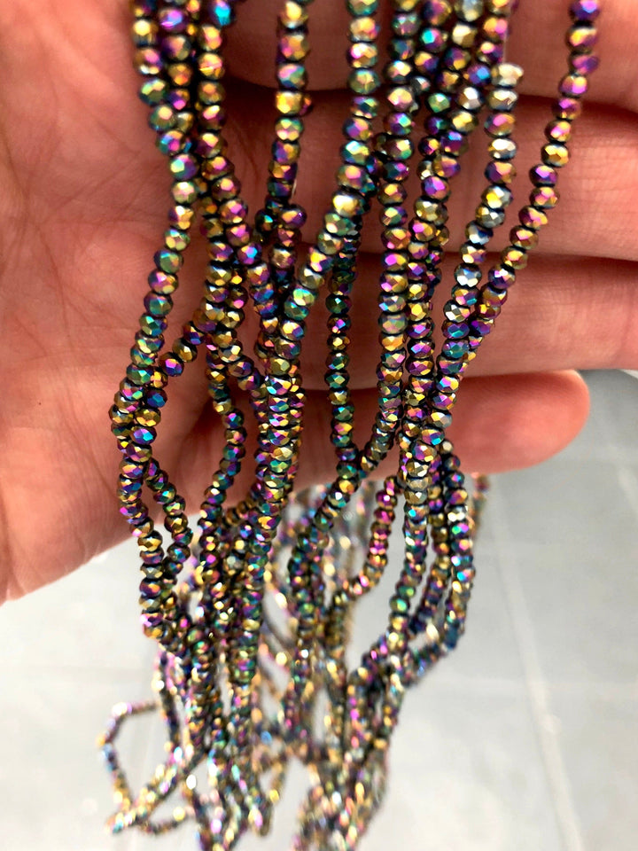 Crystal faceted rondelle 2mm Beads, PBC2C6