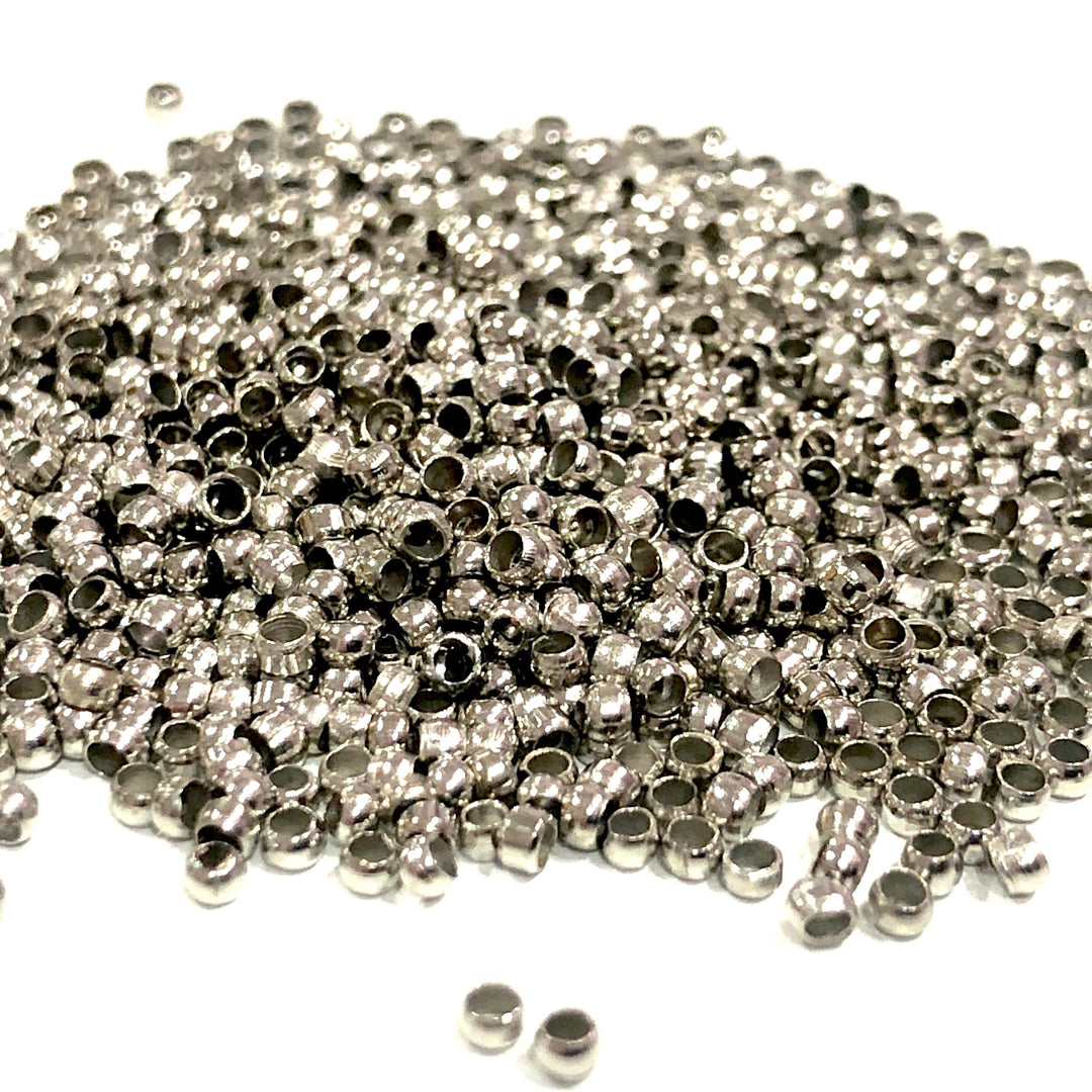 Crimp Beads, Rhodium Plated Crimp Beads 5gr Pack