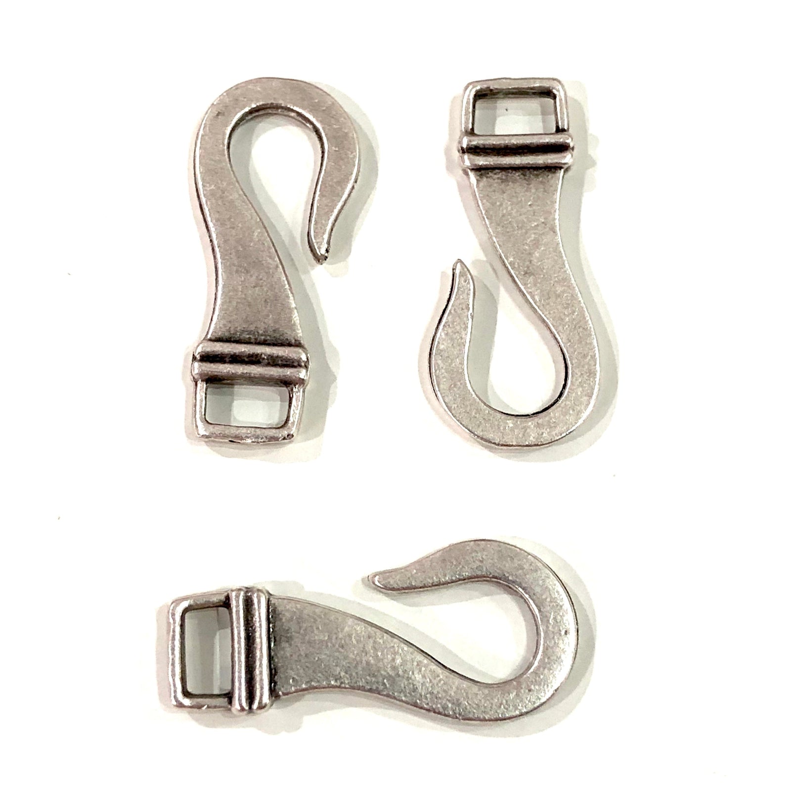 Antique Silver Plated Hook Charms, Silver Plated Hook Charms