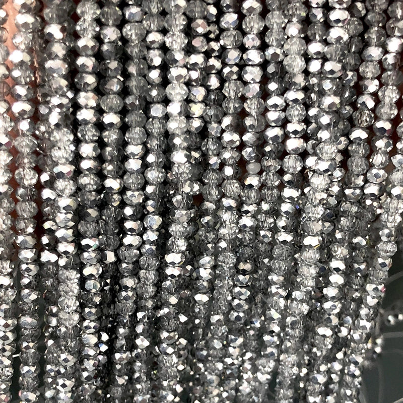 Crystal faceted rondelle - 200 pcs -2mm - full strand - PBC2C46,Crystal Beads, Beads, glass beads, beads crystal rondelle beads £1.5