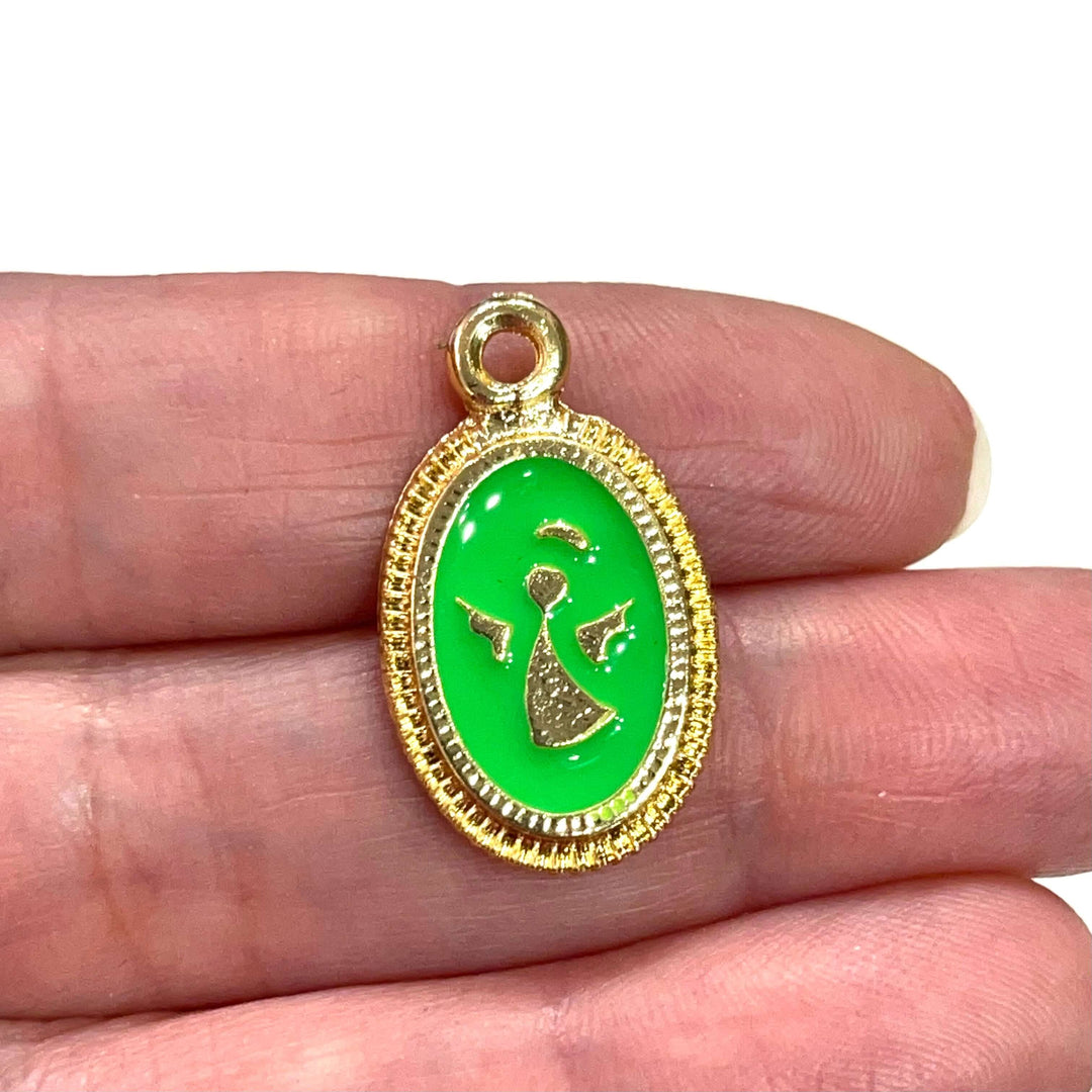 24Kt Gold Plated Enamelled Angel Pendant