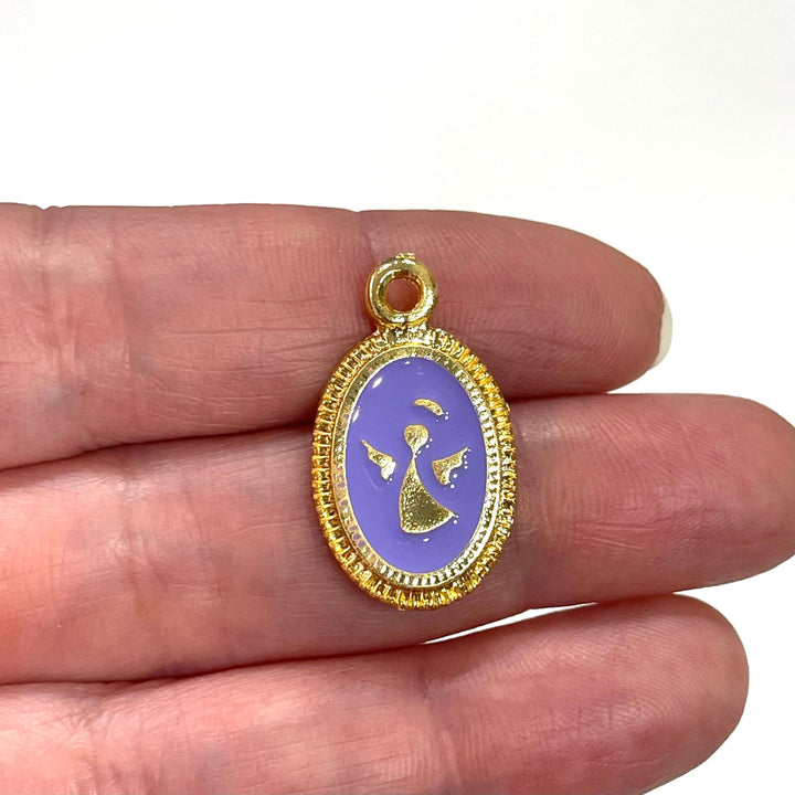 24Kt Gold Plated Enamelled Angel Pendant