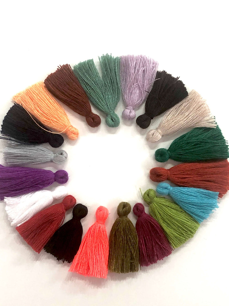 19 Colors of Tassels, 30mm Cotton Tassels, Tiny Short Tassels, Handmade Tassels, Bookmark Tassels, Colorful Mini Tassels, Mini Cotton Tassel£8.5