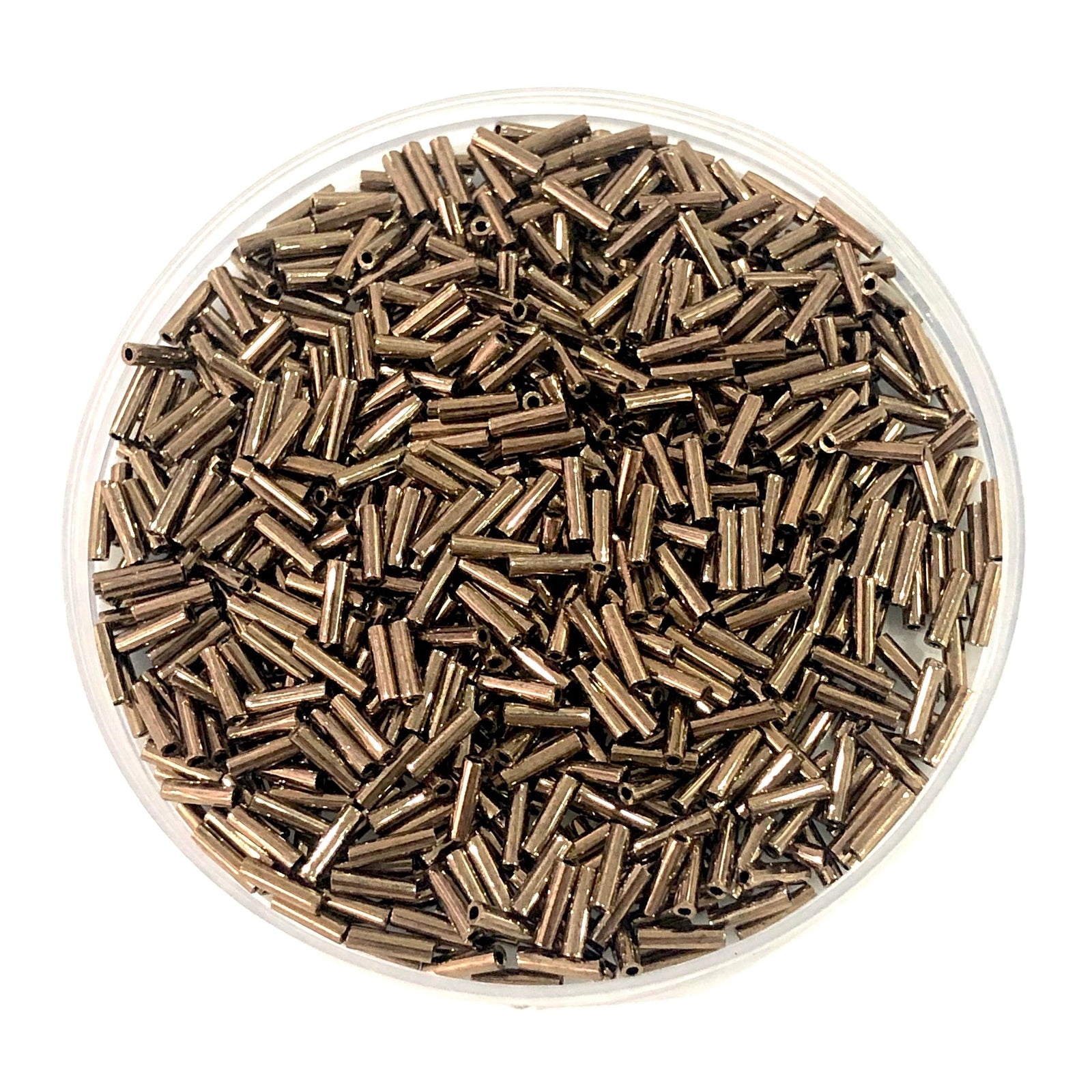 Miyuki Bugles size 6mm 0457 Metallic Dark Bronze 10 grams.