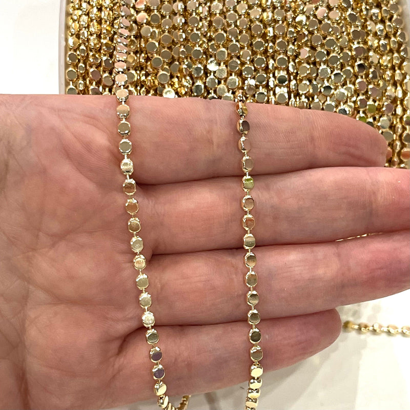 24Kt Gold Plated 3x1.5mm Disc Chain
