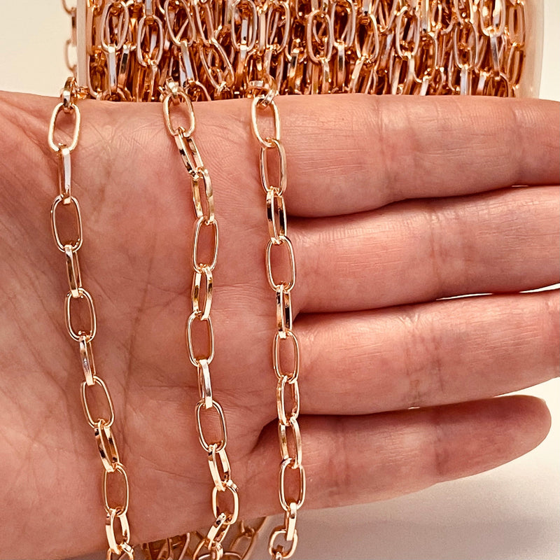 Rose Gold Plated Chain 9x5 mm Open Links
