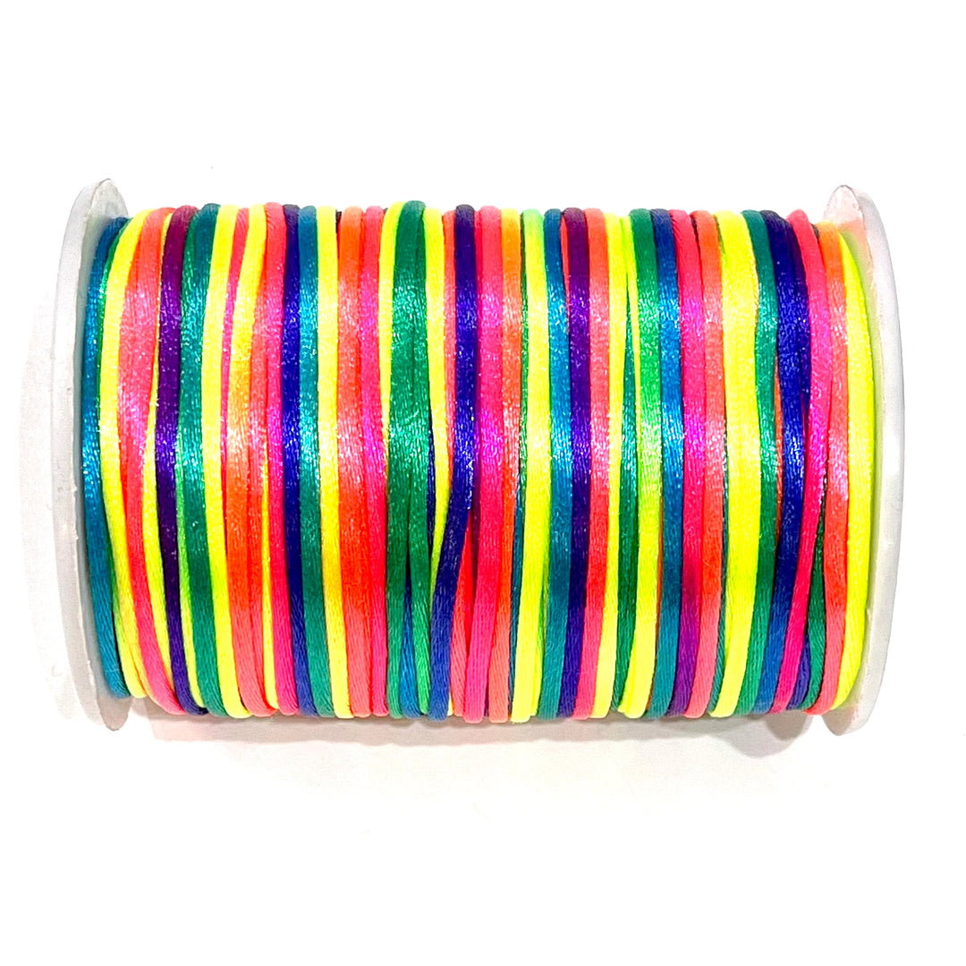 Rattail Cord Kumihimo Cord Satin Silk Cord in vibrant colors, ideal for DIY macrame projects and beading.