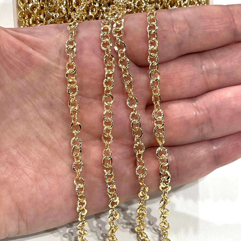 24Kt Shiny Gold Plated Chain, 4mm Gold Plated Chain,