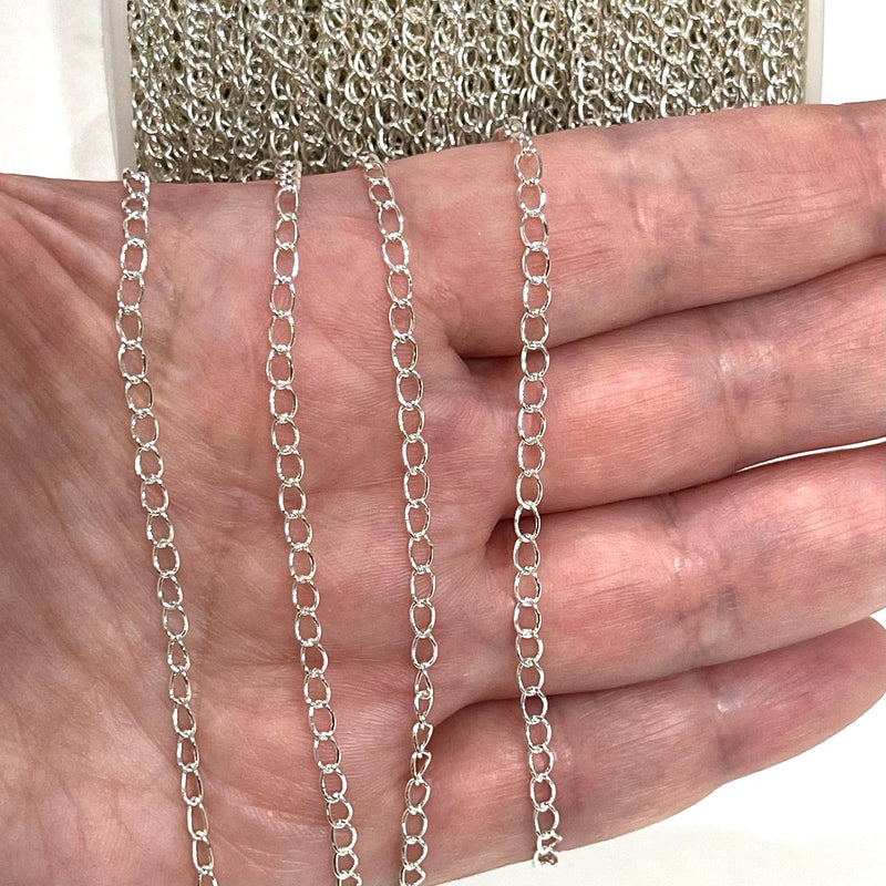 Silver Plated Extender Chain, 3.5x4.5mm Silver Plated Extender Chain, 1 Meter-3.3Feet Extender Chain
