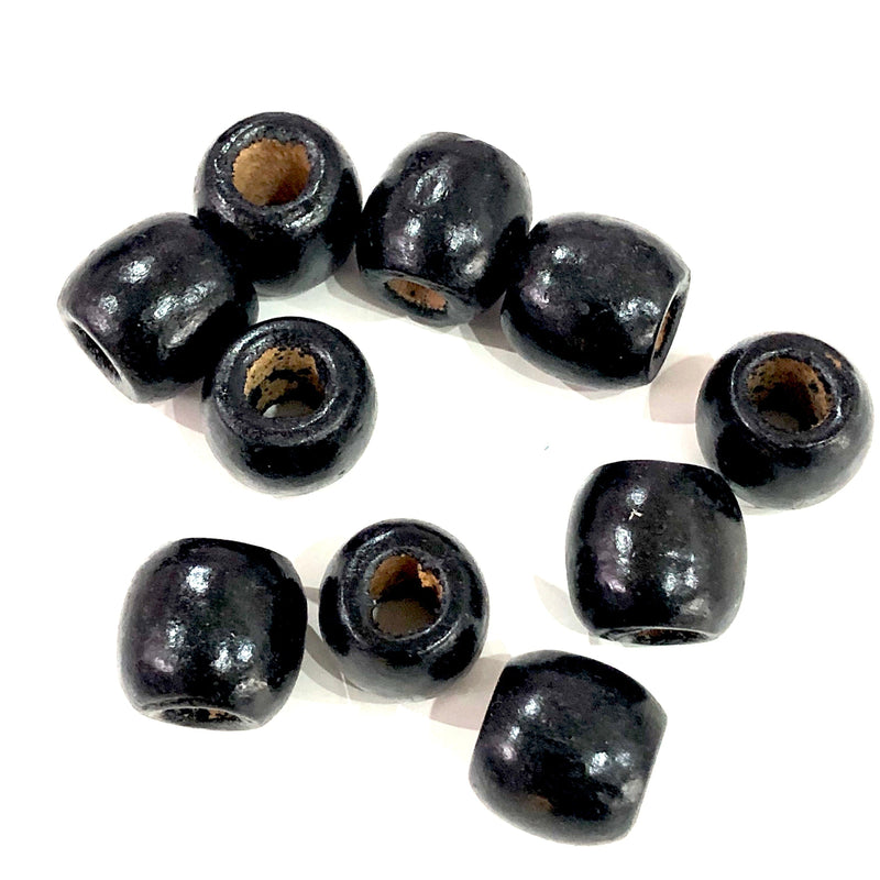 Large Hole Wooden Beads 16x15mm 10 Pieces in a pack