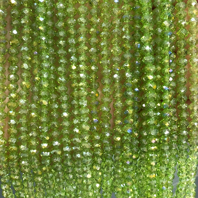Crystal faceted rondelle - 150 pcs -4 mm - full strand - PBC4C18 £1.5