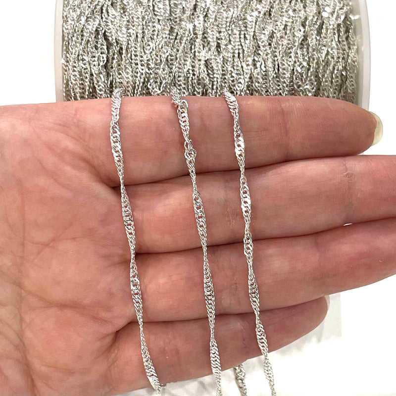 Silver Plated Spanish Soldered Chain, 2mm Silver Plated Necklace Chain